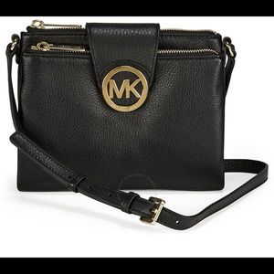 Michael Kors Fulton black leather crossbody bag